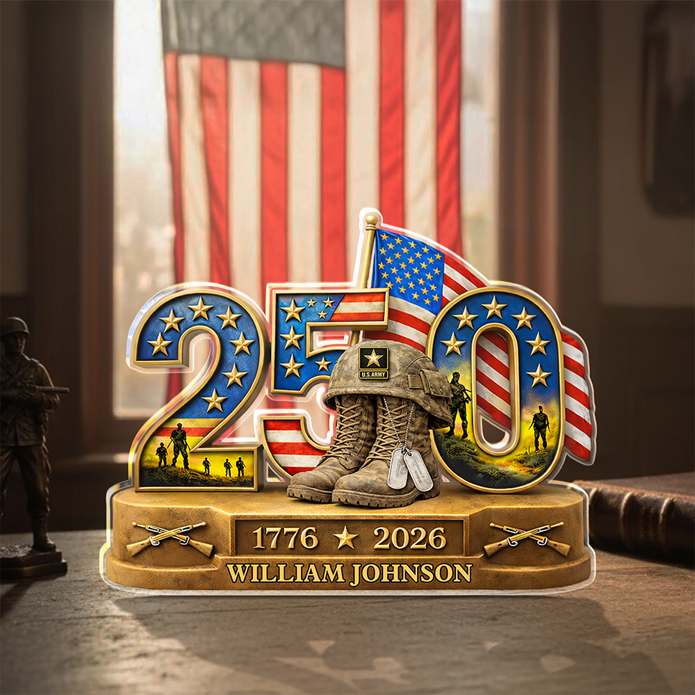 Personalized 250 Years Of Freedom 1776–2026 American Independence Acrylic Block Plaque - Veteran Gift, Patriotic Military Memorial Decor HO82 901890