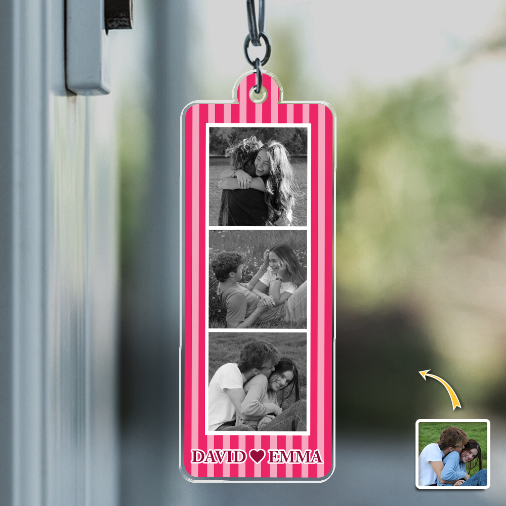 Custom Mini Photo Booth Strip Acrylic Keychain Personalized Couple Photos Gift CH07 180414