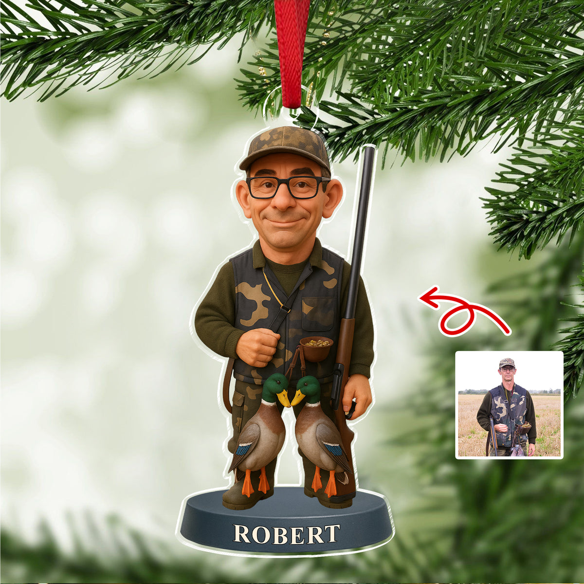 Custom Photo Hunting 3D Effect Figure Art Acrylic Ornament For Duck Hunter HA75 898122