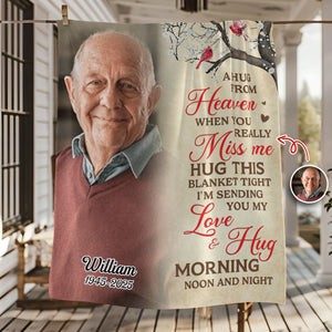 When You Really Miss Me Hug This Blanket Custom Memorial Photo Blanket CH07 896494