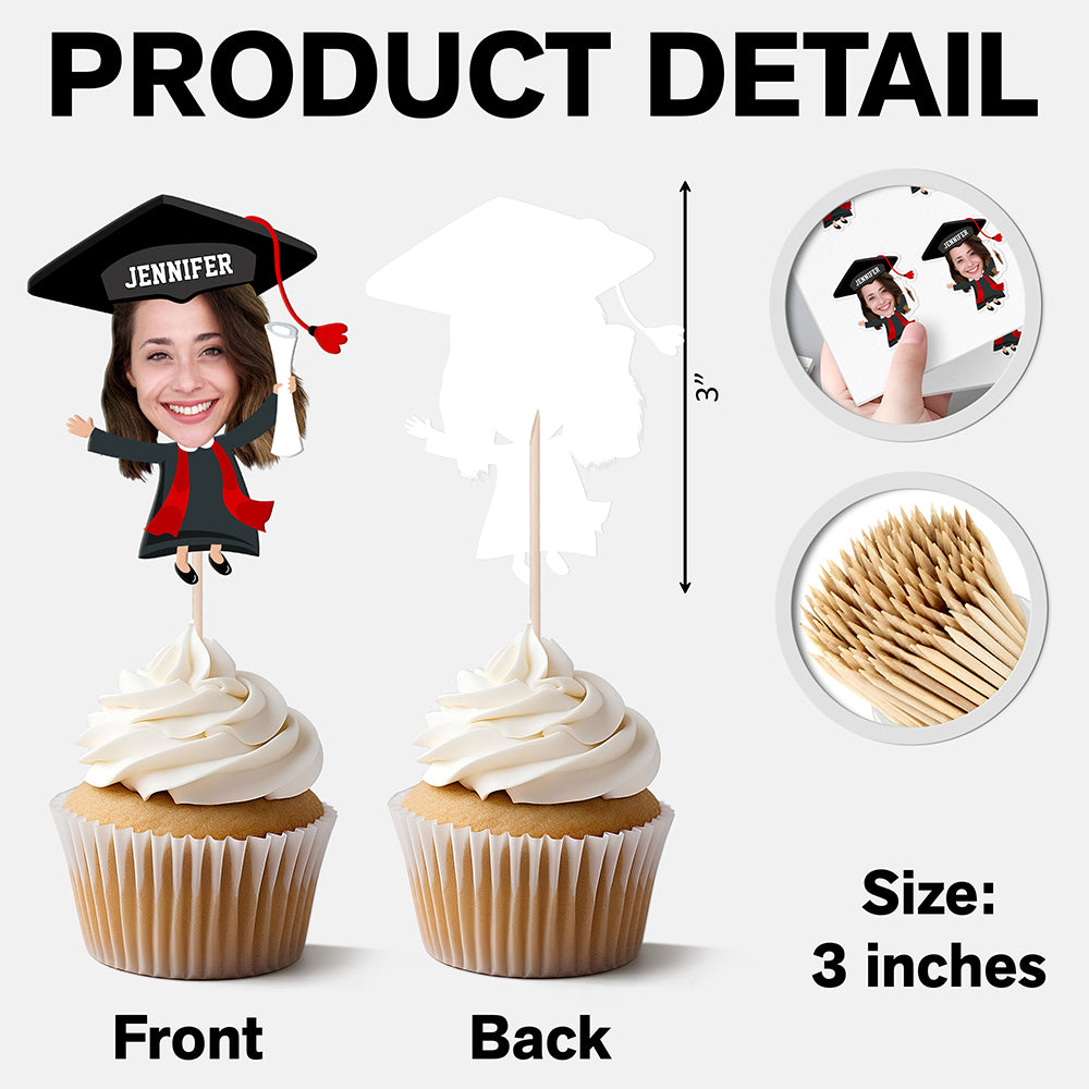 Custom Funny Face Class of 2025 Graduation Decoration Cupcake Toppers HA75 891992