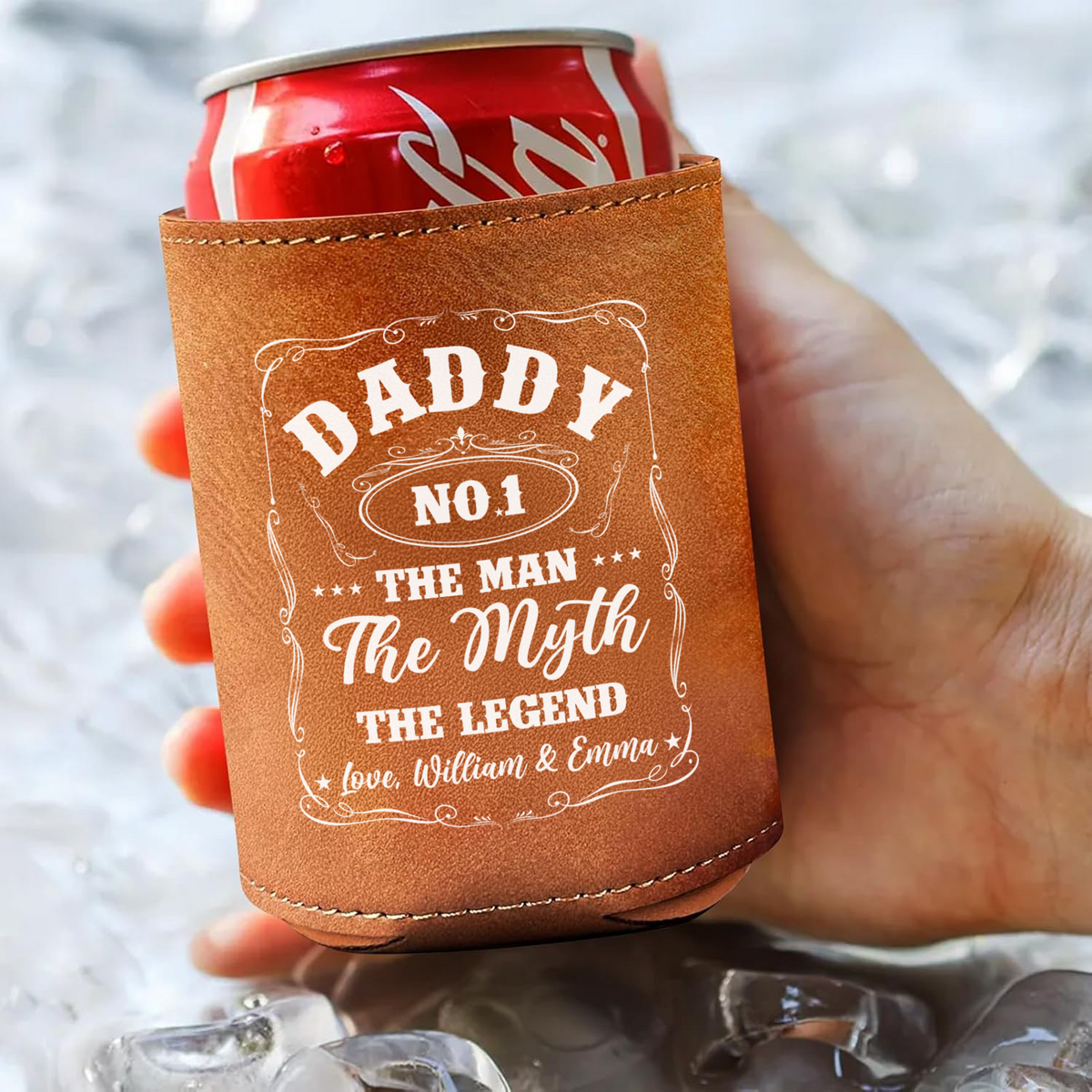 The Man The Myth The Legend Leather Can Cooler Holder Gift For Dad TH10 894091