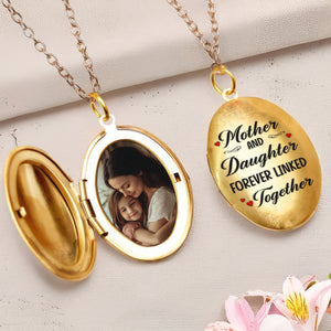 Custom Photo Mother And Daughter Forever Linked Locket Necklace TH10 892611