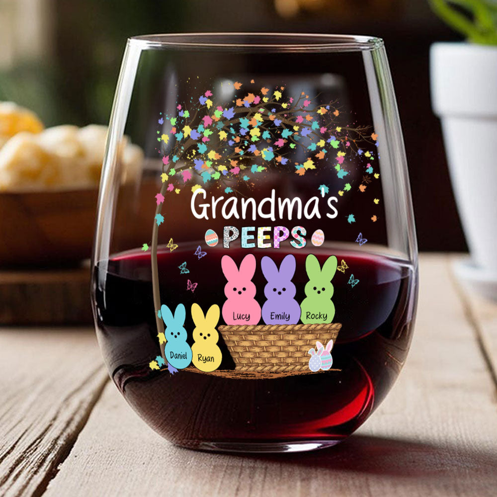 Custom Family Bunny Easter Personalized Wine Glass TH10 892509
