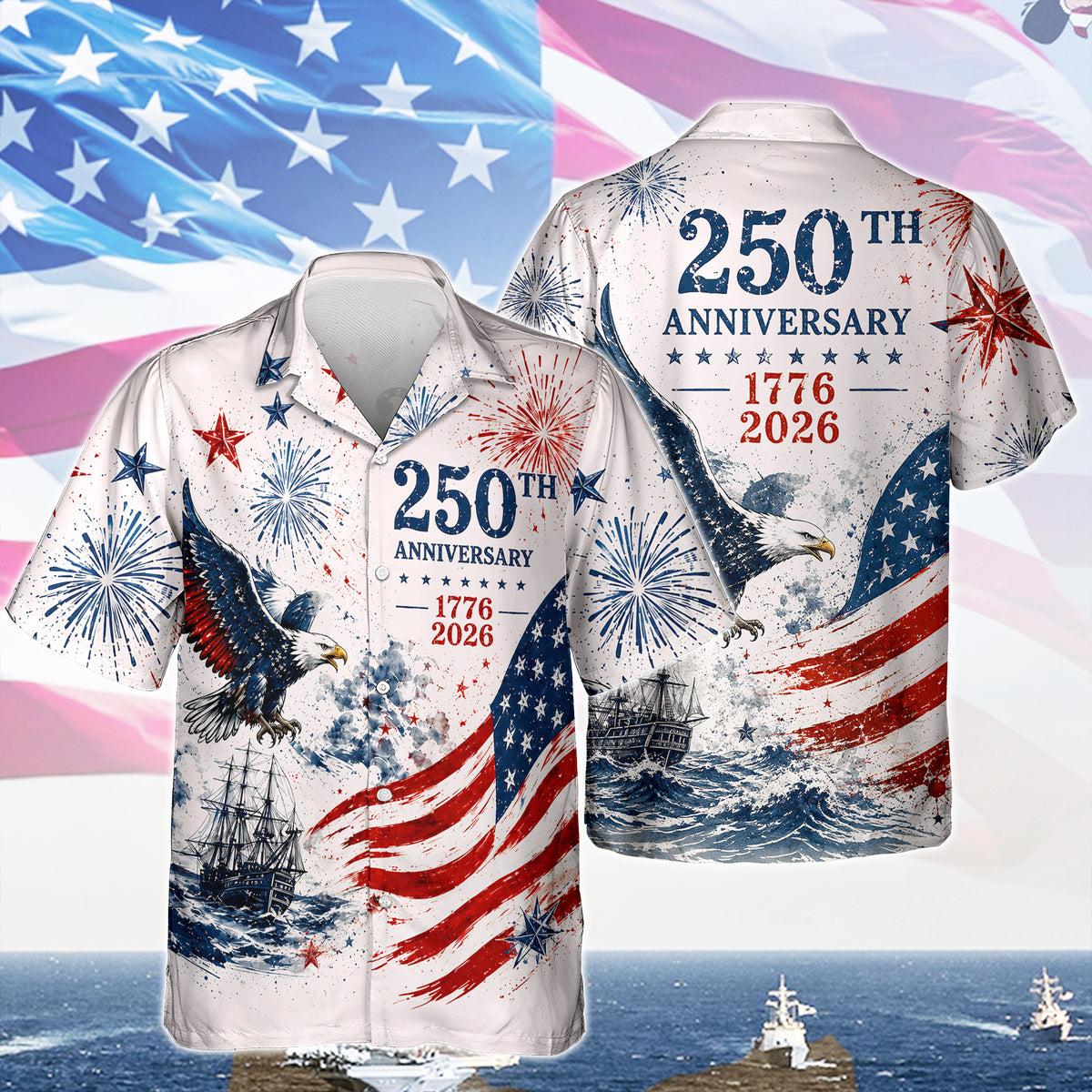 Personalized US 250th Anniversary 1776-2026 Patriotic Hawaii Shirt Gifts for Independence Day HA75 921604