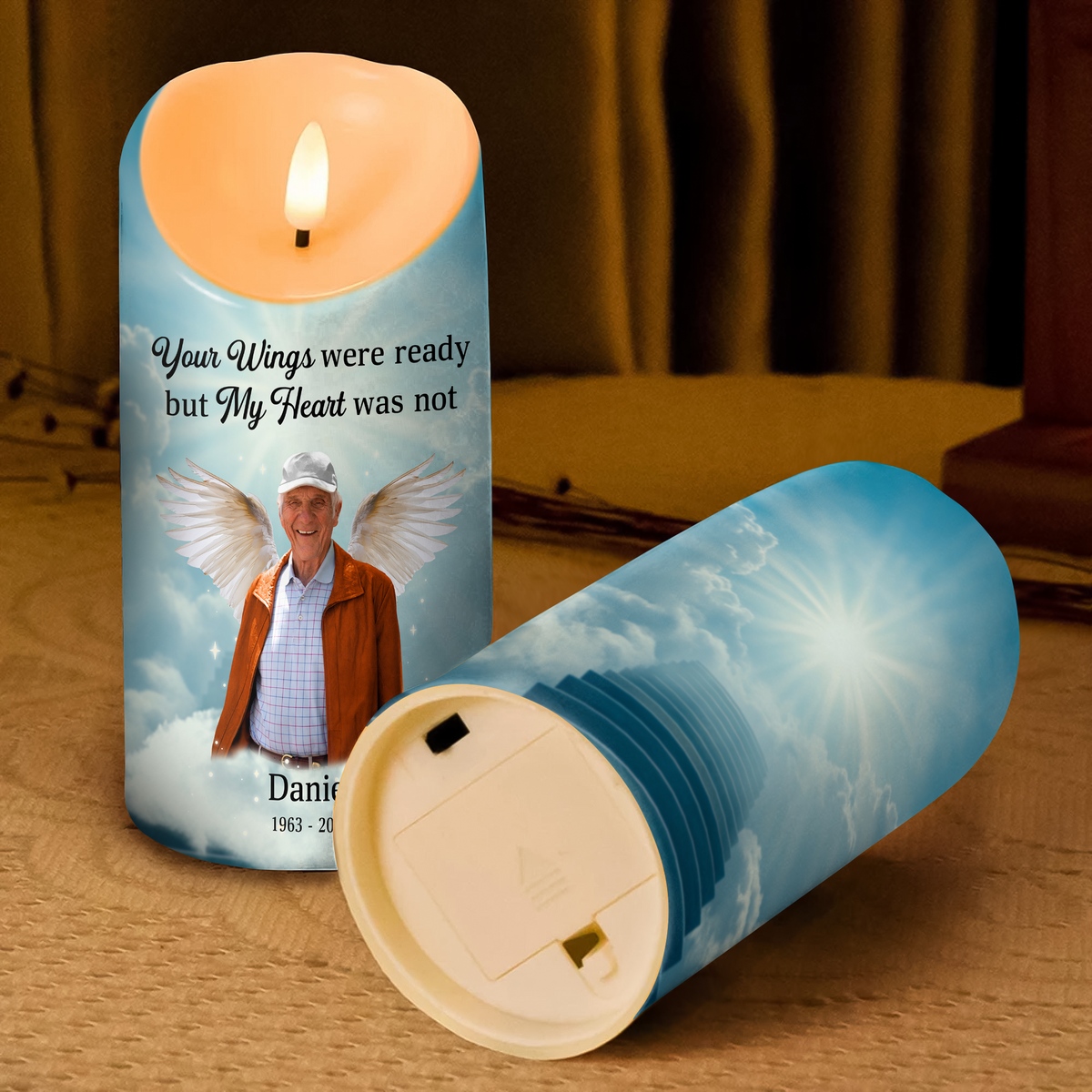 Custom Photo Dad Mom Memorial Personalized Sympathy Gift For Family Members LED Candle CH07 895398