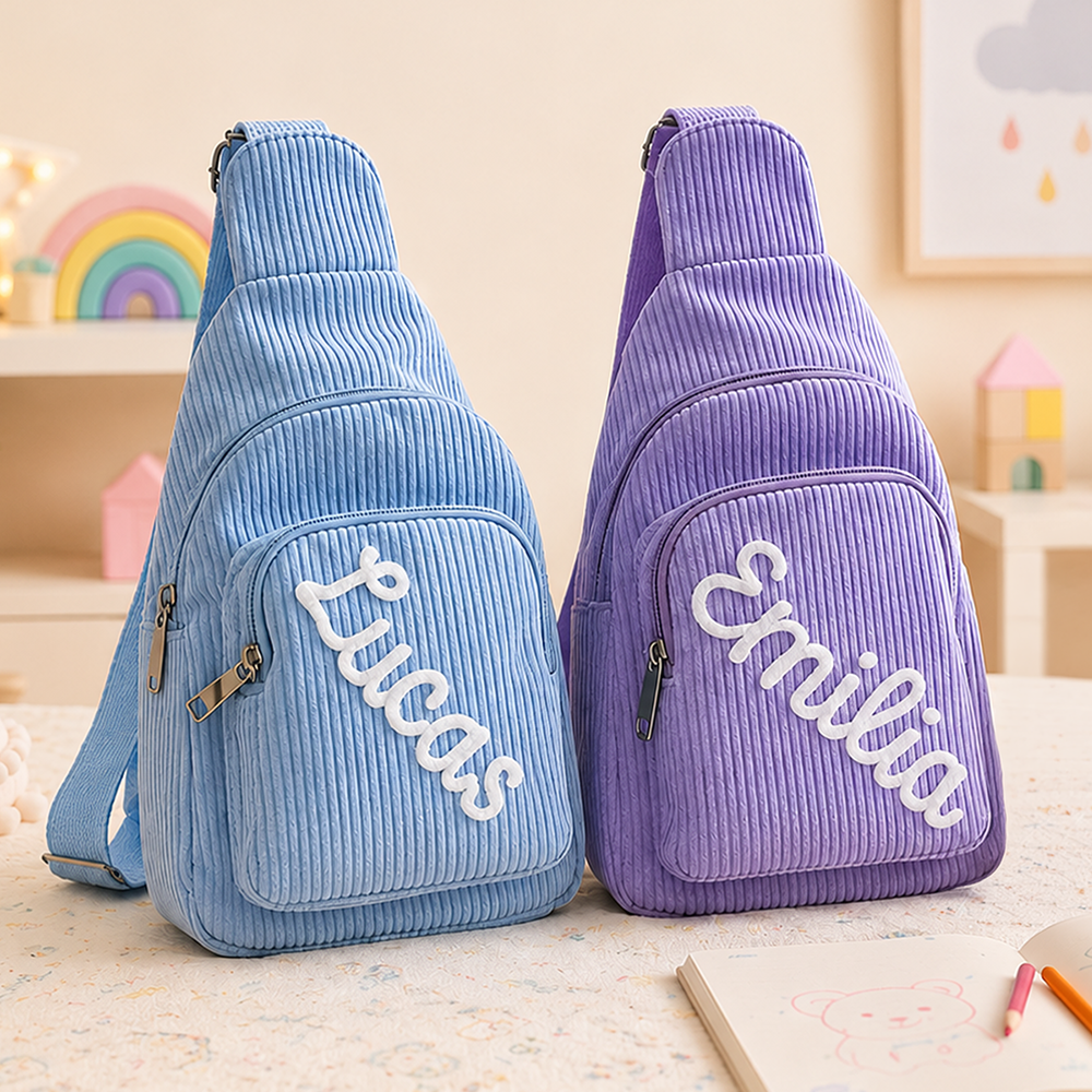 Custom Name Mini Sling Bag Soft Corduroy Toddler Purse Gift for Boys & Girls CH07 911860