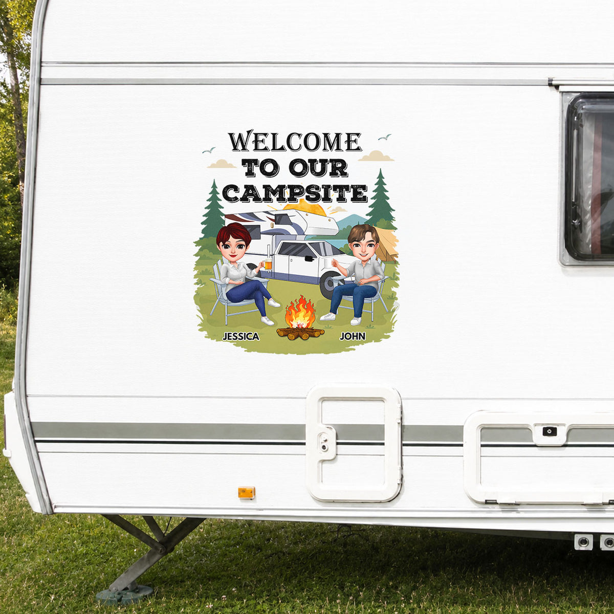 Personalized Welcome To Our Campsite RV Decal Sticker For Camper TH10 170349
