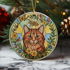 Custom Cat Photo With Flower Memorial Ceramic Ornament - Personalized Gift For Cat Lovers HO82 903328