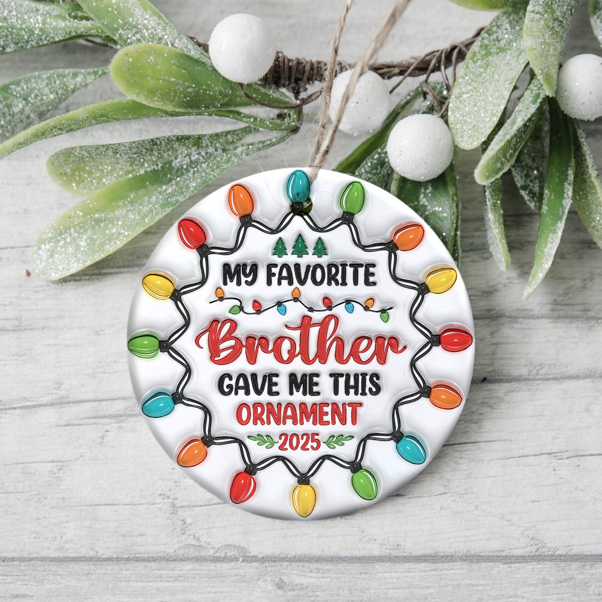 Custom 3D Inflated Effect Printed Ceramic Ornament Christmas Gift for Jobs & Family TH10 894837