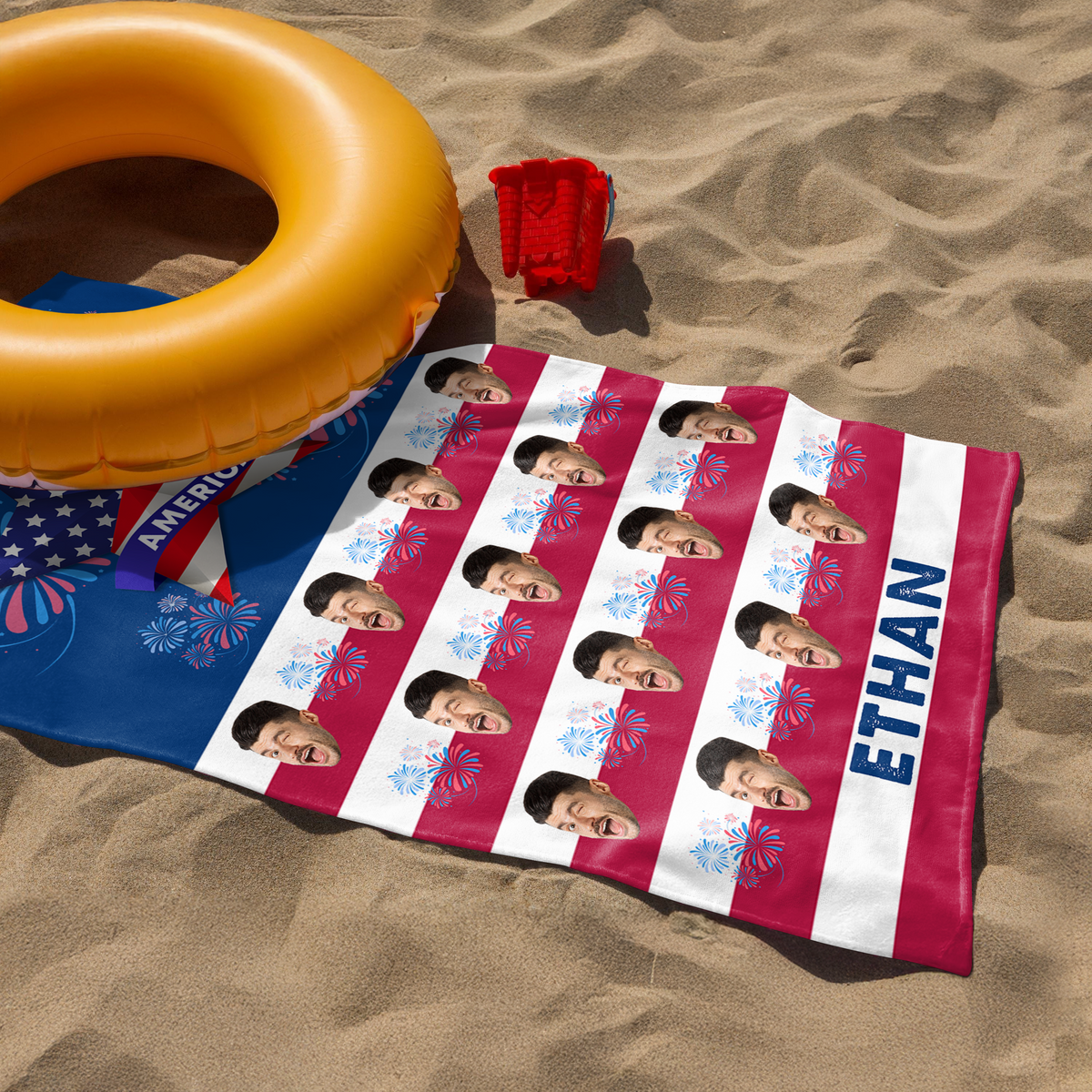 Custom Photo Independence Day Beach Towel CH07 895694