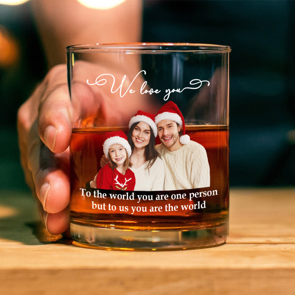 Custom Photo To Us You Are The World - Personalized Whiskey Glass TH10 894295