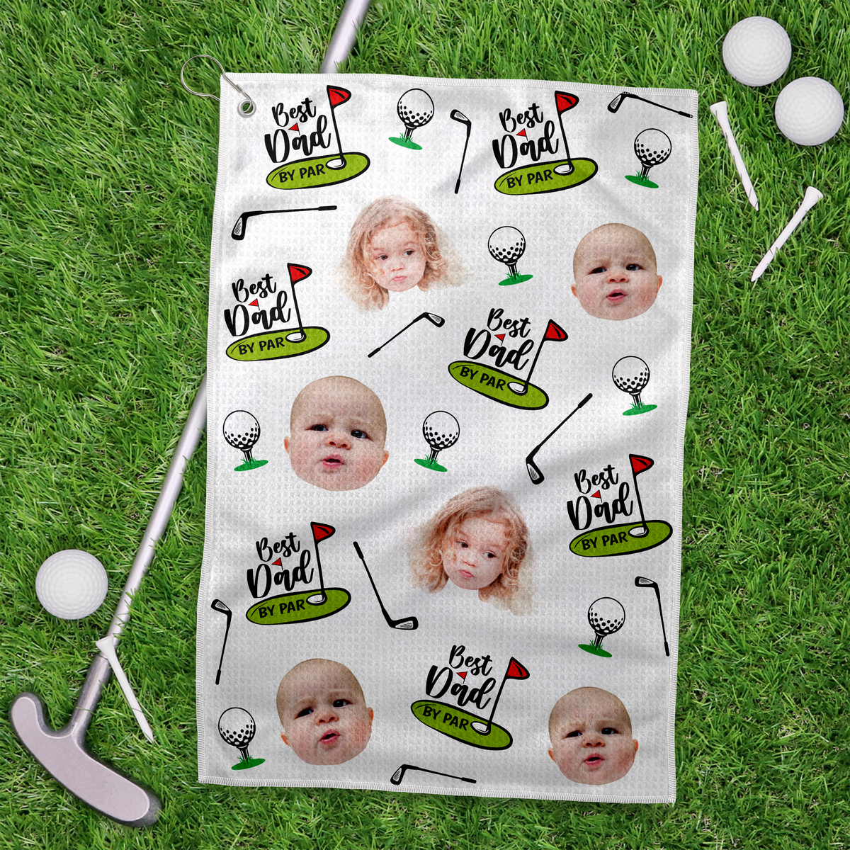 Custom Face Kid Best Dad By Par Funny Golf Towel HA75 892574