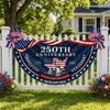 Custom Family Name US 250 Years of Liberty, Unity & Freedom 1776-2026 Non-Pleated Fan Flag TH10 170229