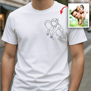 Custom Portrait Photo Drawing Style Family Bright Shirt Gift For Father's Day HO82 893986