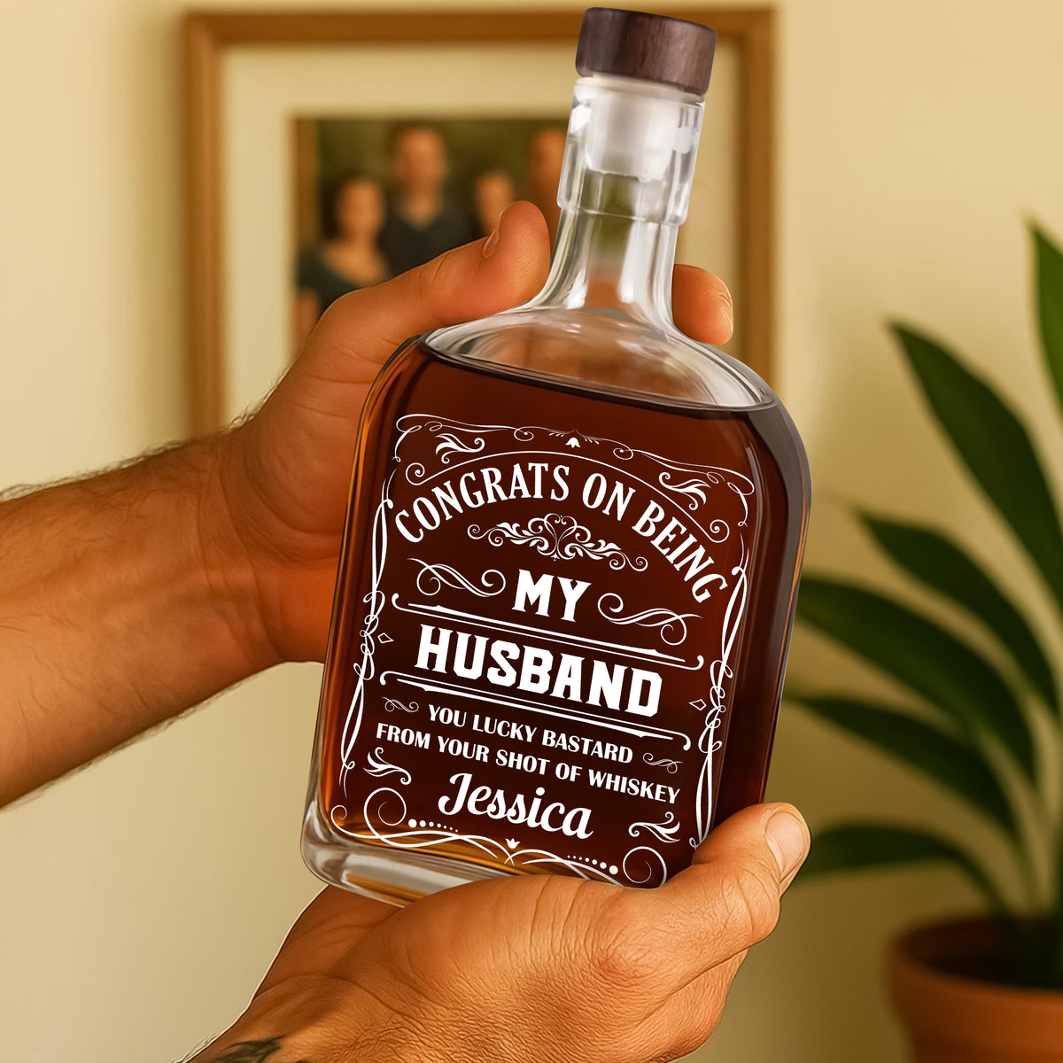 Congrat Being My Husband - Personalized Custom Whiskey Bottle CH07 896314