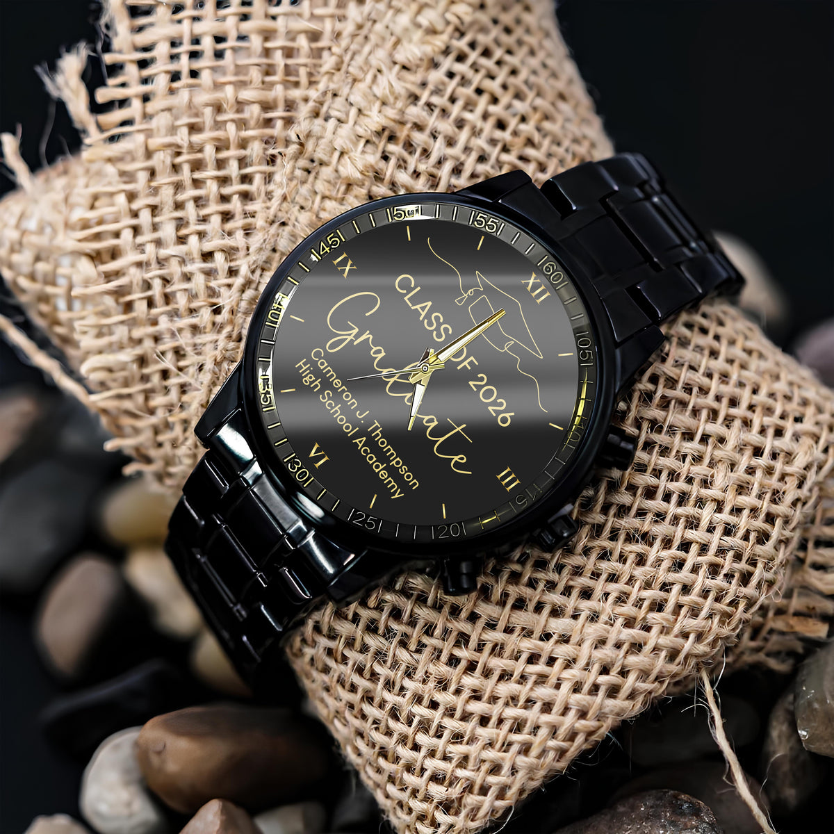 Custom Name Class of 2026 Graduation Men’s Watch – Personalized Graduate Gift CH07 910278