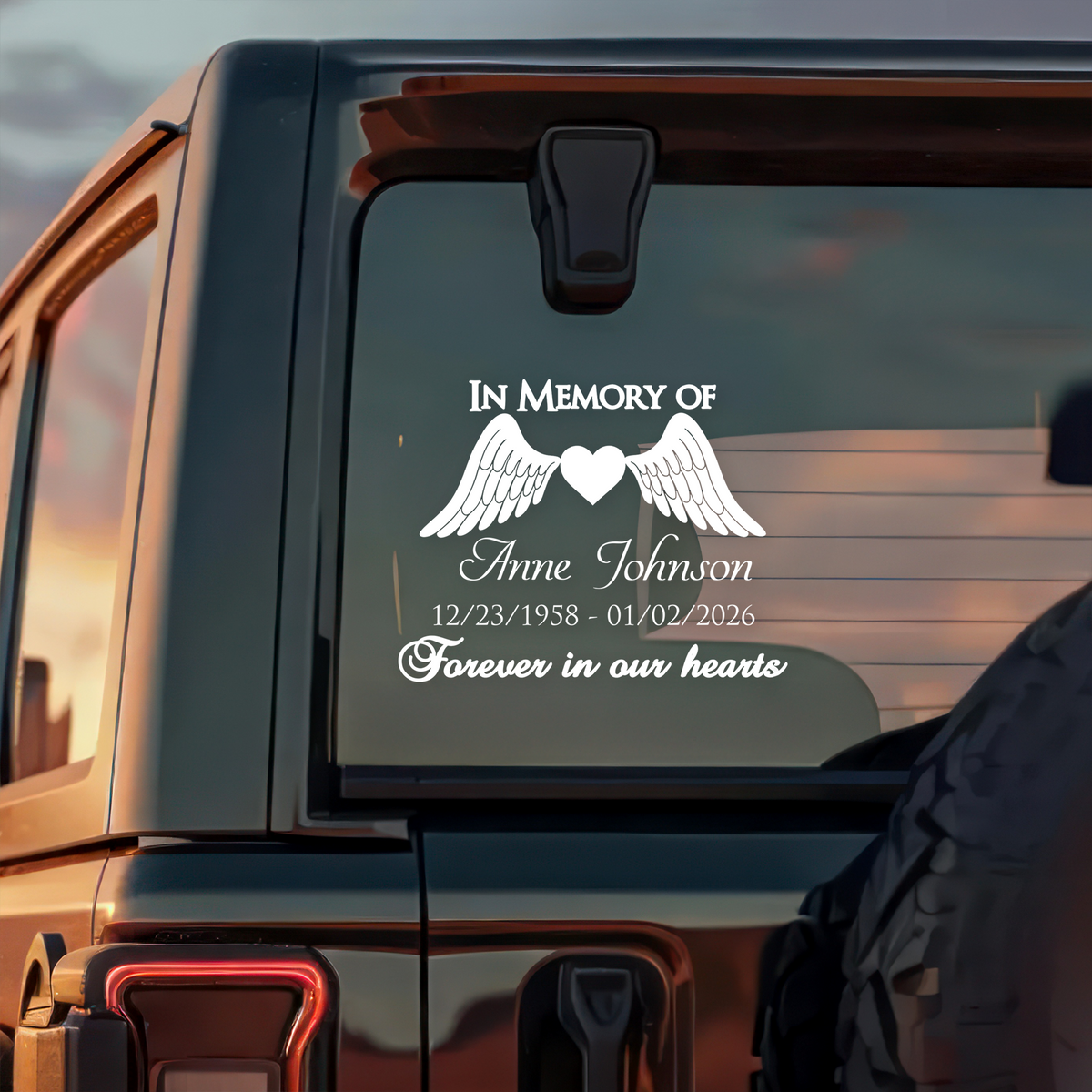 In Memory of Personalized  Memorial Car Window Decal Sticker Gift For Family HA75 920000