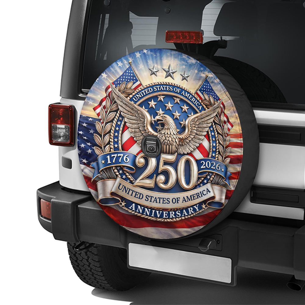 USA 250th Anniversary, 1776-2026 US 250 Emblem Semiquincentennial Tire Cover HO82 901024