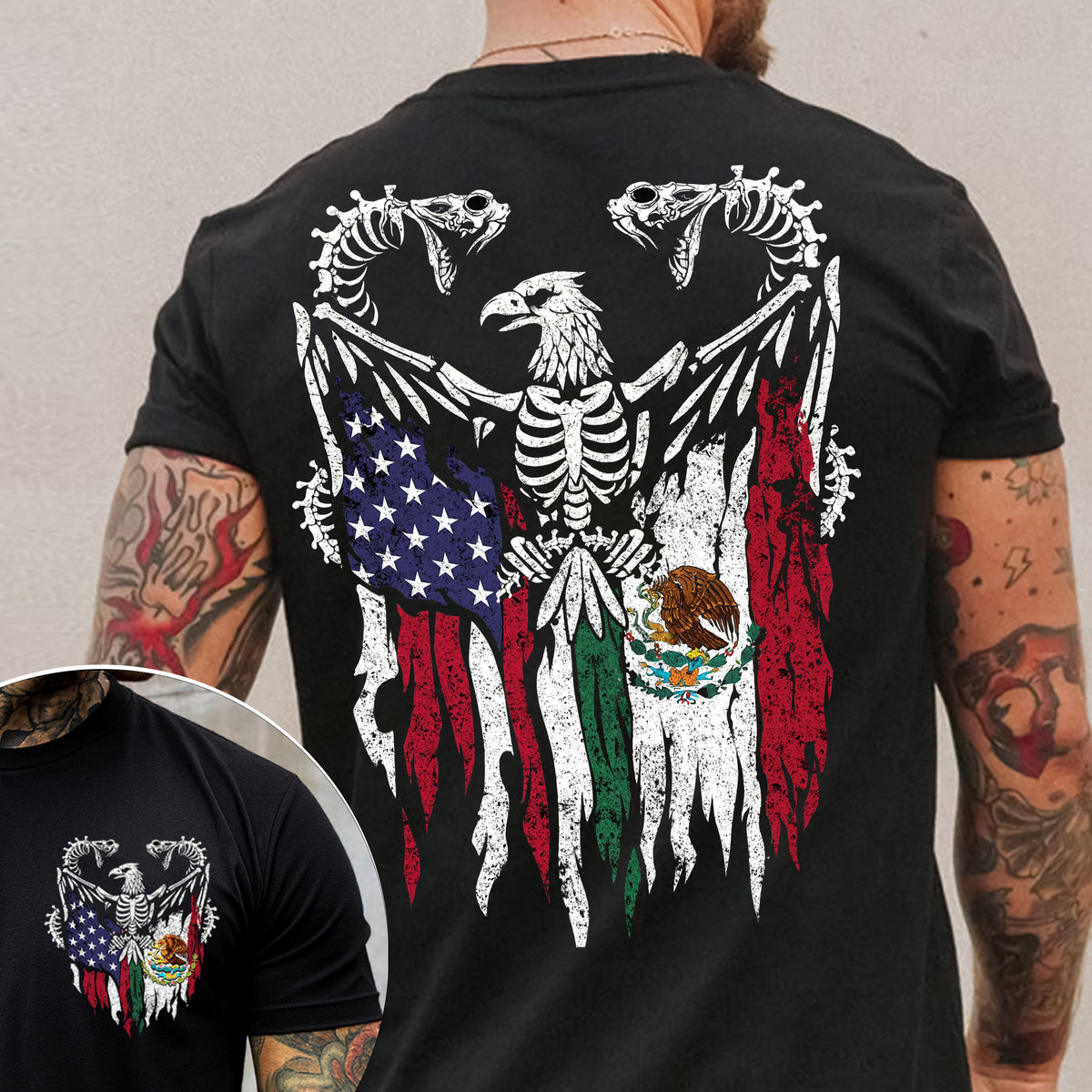 Mexico America Flag Back & Front Shirt HO82 N369 894968