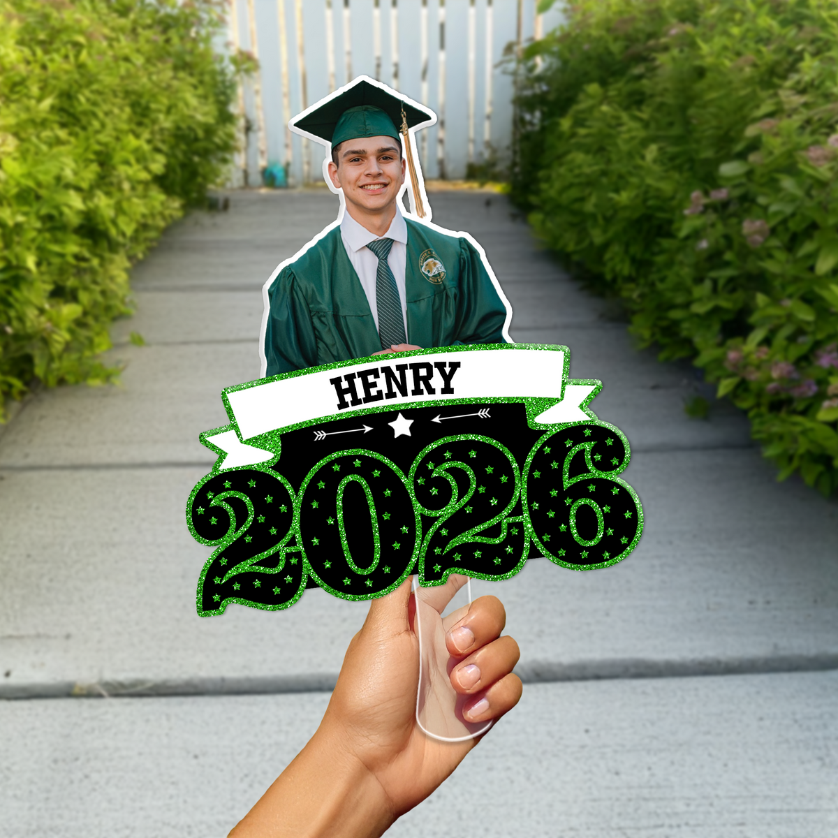 Personalised Faux Glitter Face Photo Graduation Congrats Face Fan with Name Graduation Gift for Graduates HO82 901450