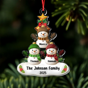 Custom Snowman Family Acrylic Ornament Gift For Christmas HO82 900074