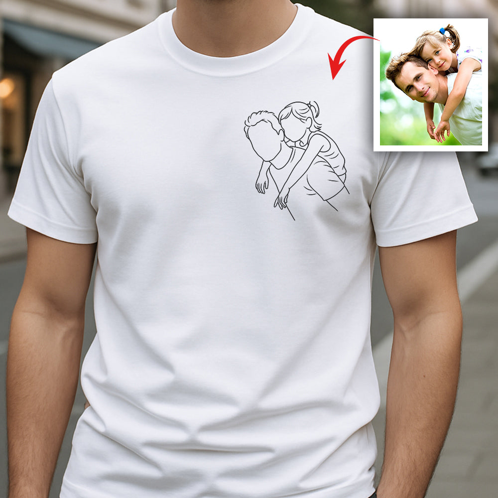 Custom Portrait Photo Drawing Style Family Bright Shirt Gift For Father's Day HO82 893986