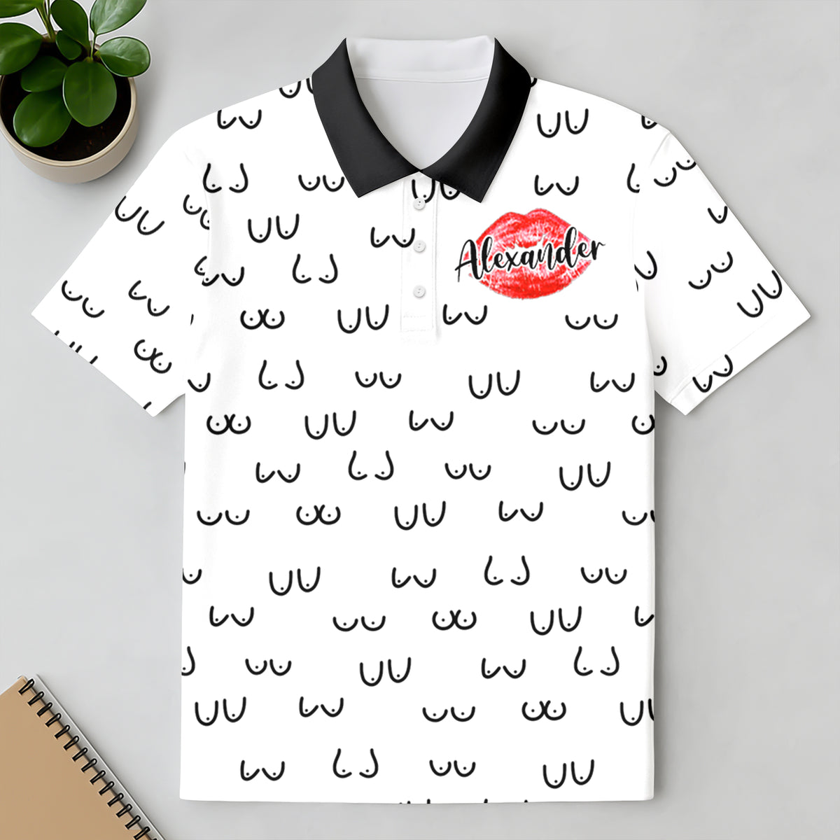 Custom Name Funny Women Breast Doodle Personalized Polo Shirt Funny Gift For Men HA75 898742
