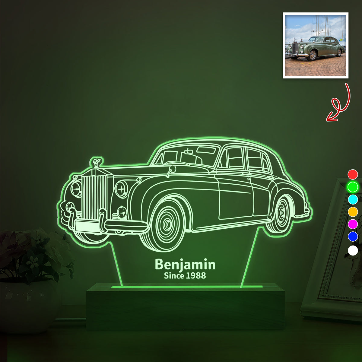 Custom 3D Car Sketch Shaped LED Night Light Plaque LM32 895015