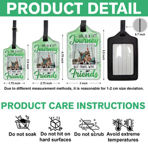 Custom Photo Best Traveled With Friends Personalized Luggage Tag Holiday Vacation Gift, Gift For Best Friends, BFF HA75 892666