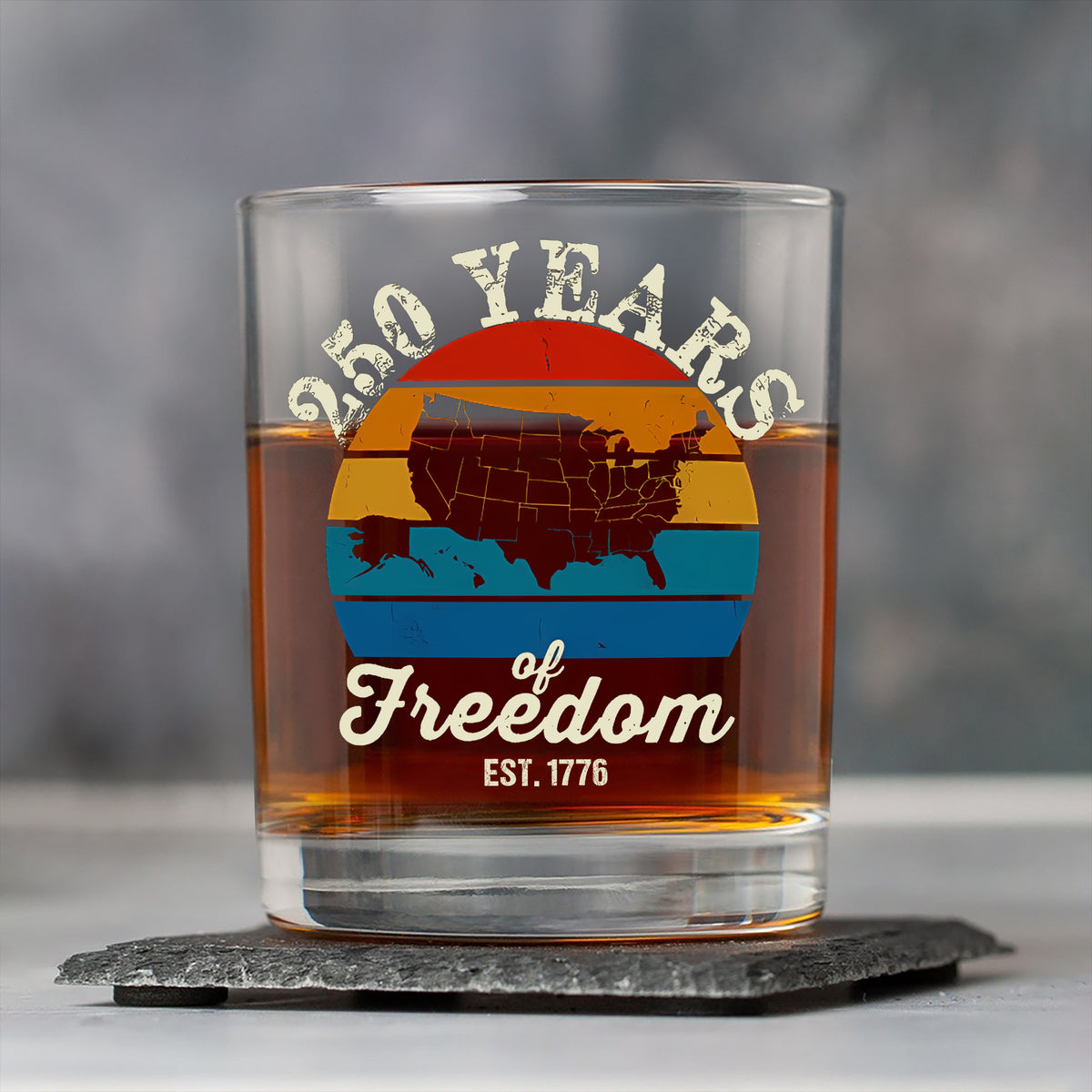 Custom Dog Photo 250 Years of Freedom EST. 1776 Whiskey Glass LM32 895325