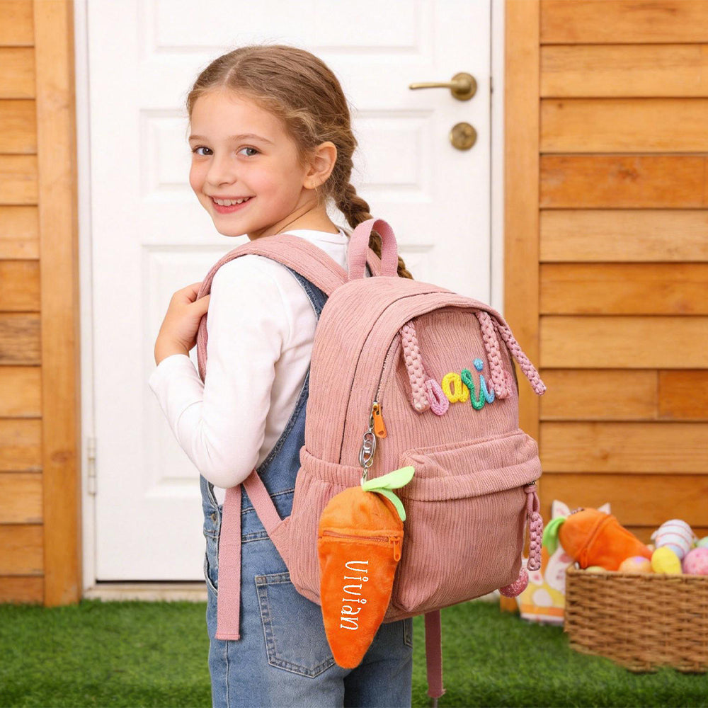 Personalized Bunny Rabbit Plush Reversible Carrot Keychain - Easter Gift for Kids LM32 897769