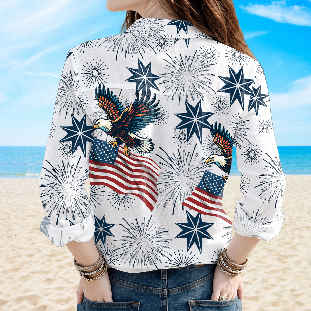 Personalized USA 250 Anniversary Eagle 1776-2026 Blouse Shirt CH07 911744