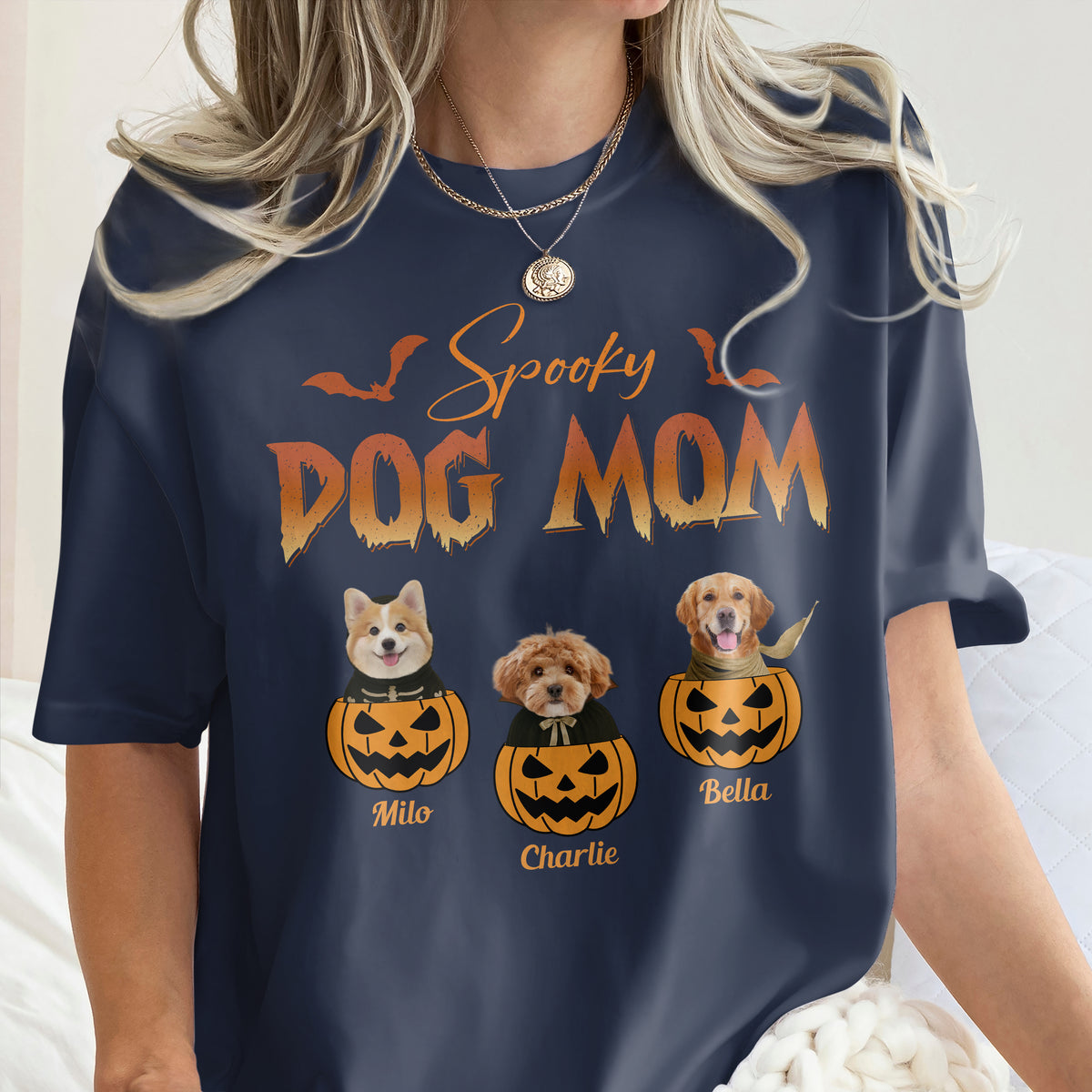 Custom Photo Spooky Dog Mom Comfort Shirt For Halloween TH10 896153