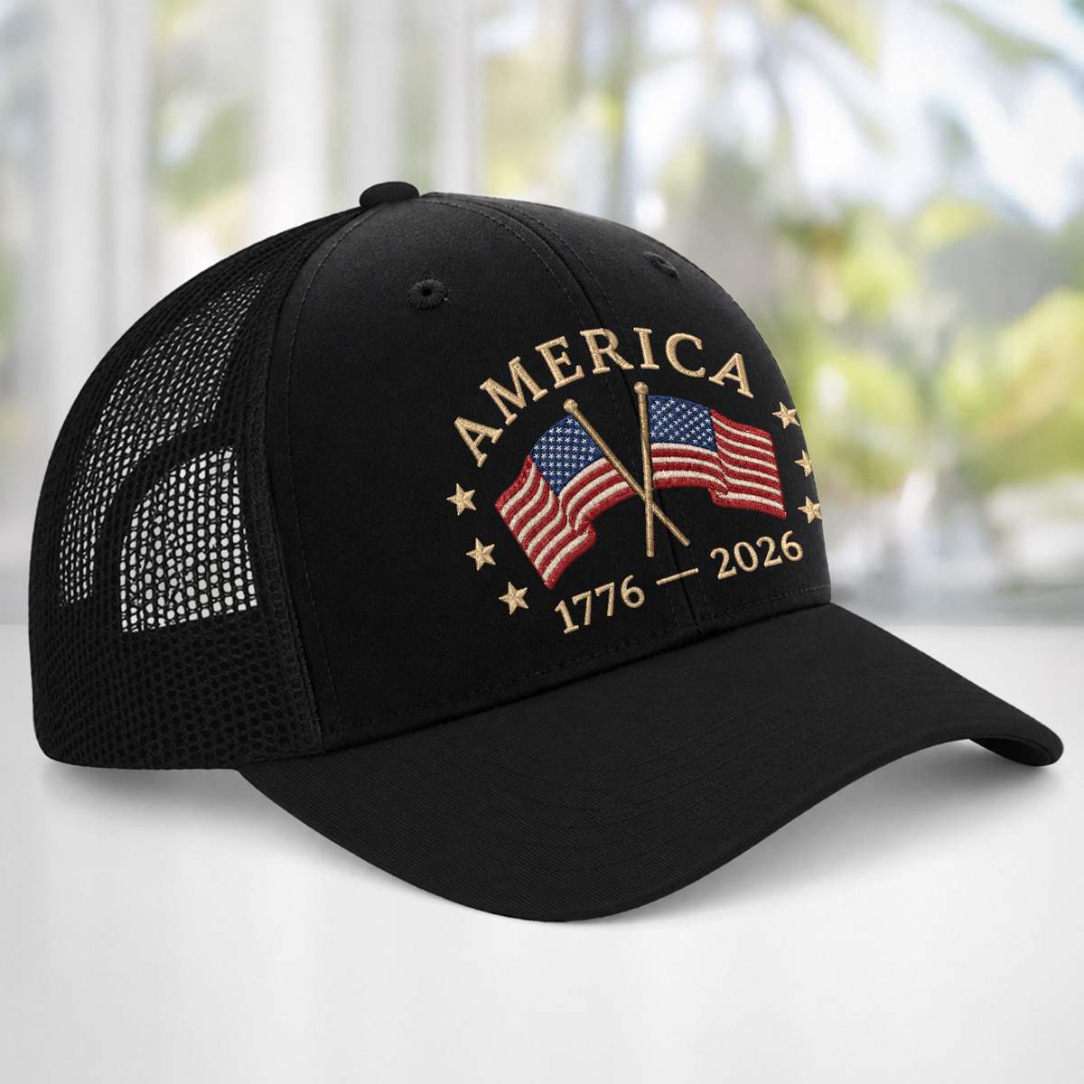 Patriotic USA 250th Anniversary Embroidered Trucker Hat CH07 911994