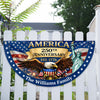 Custom Family Name USA 250th Anniversary Eagle Non-Pleated Fan Flag LM32 669171