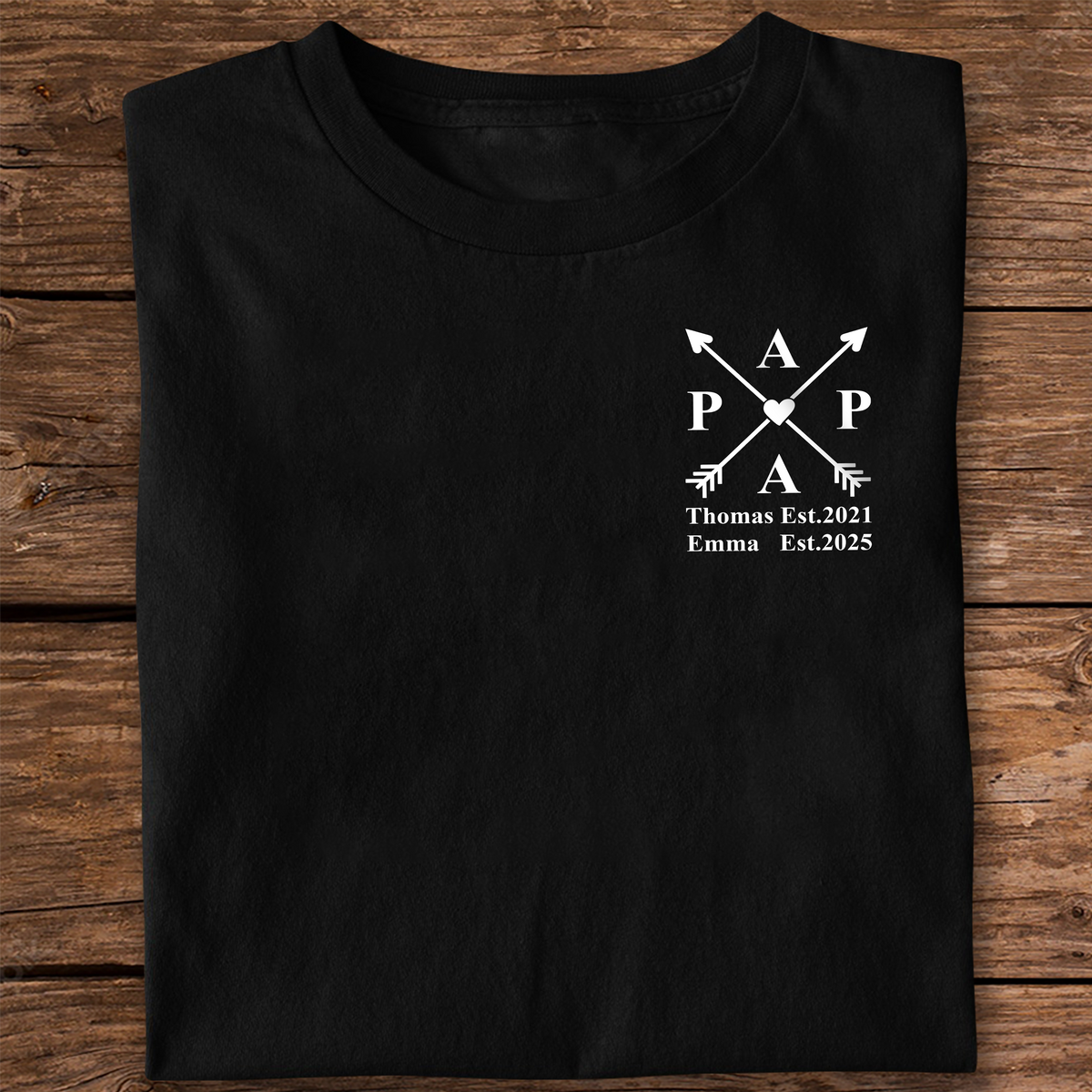 Custom Name Papa Dark Shirt - Personalized Kids Names Gift for Dad, Father’s Day Gift LM32 899647
