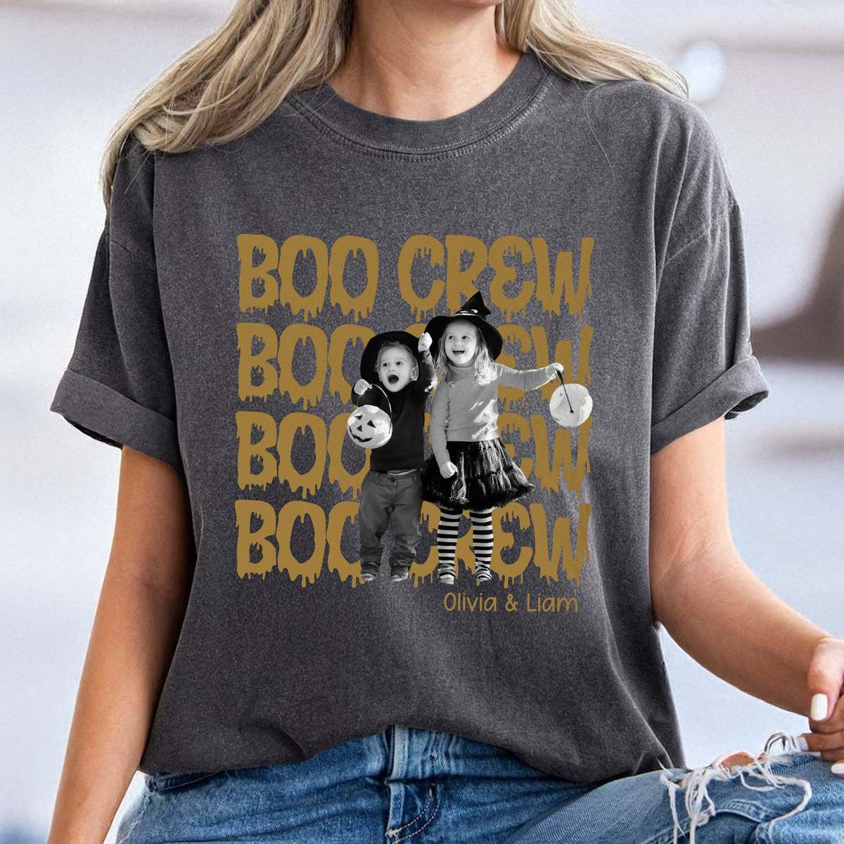 Custom Photo Boo Crew Halloween Comfort Shirt  - Personalized Halloween Gift For Family & Friends TH10 170377