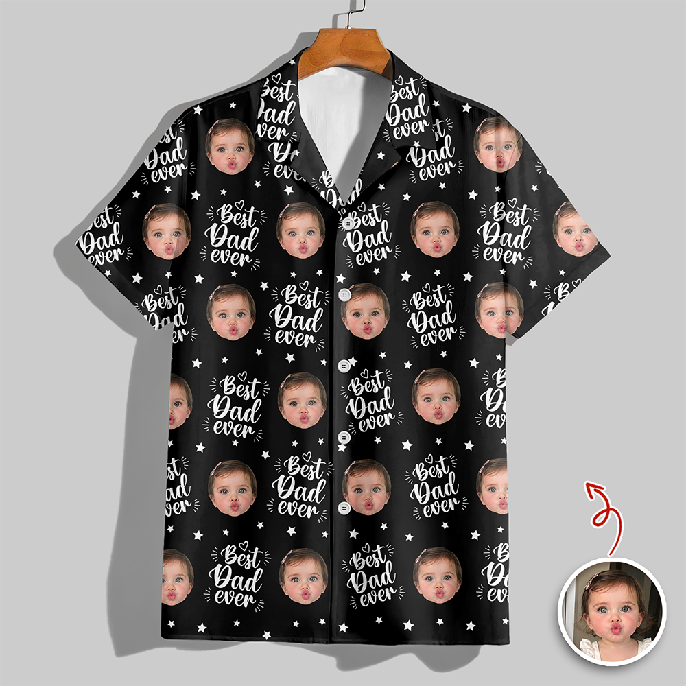 Custom Photo Best Dad Ever Hawaii Shirt - Personalized Father’s Day Gift HA75 921318