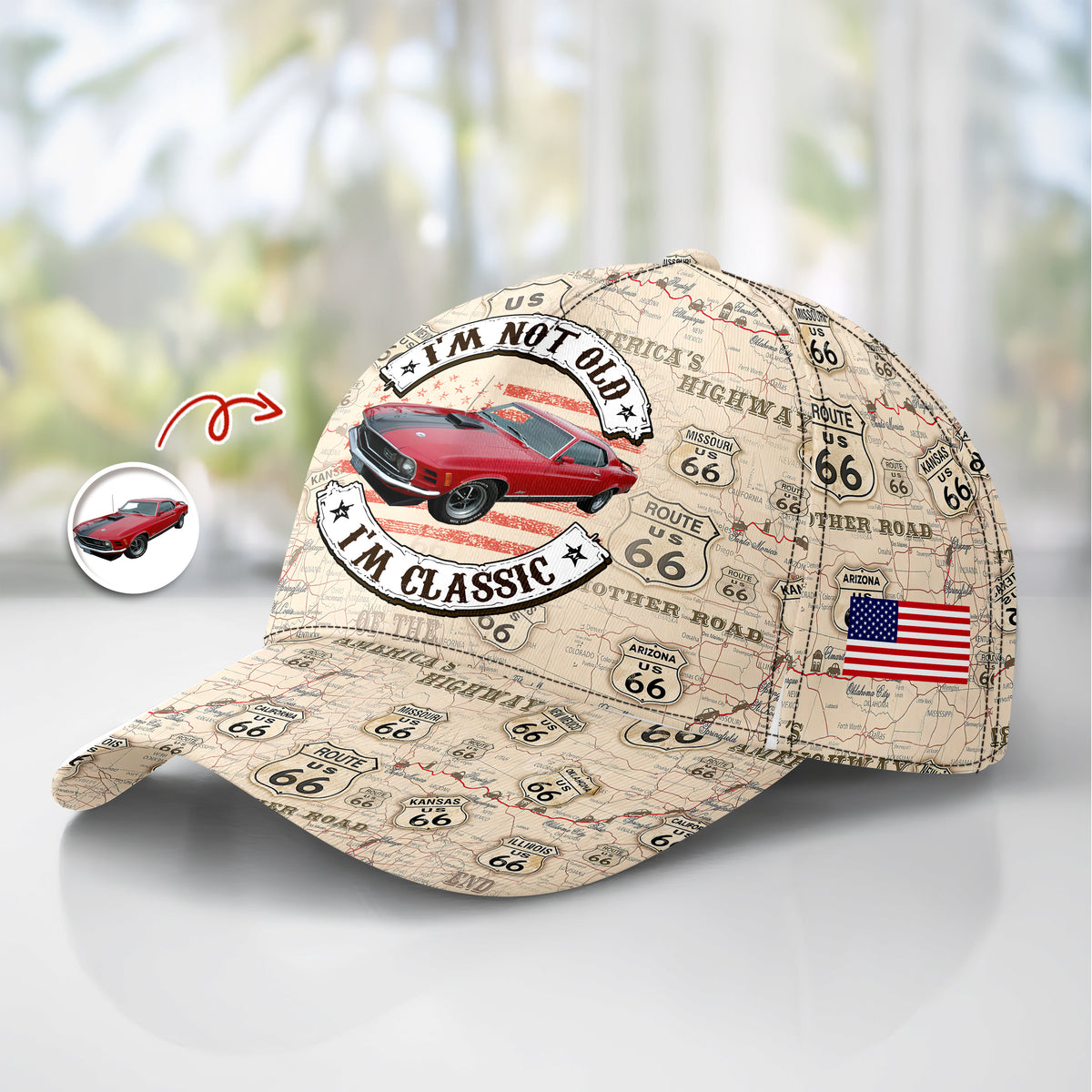 This Is How I Roll - Custom Vehicle Photo Upload Car Route 66 Classic Cap CH07 896384