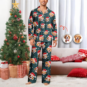 Custom Dog Photo Santa Claus Matching Christmas Pajamas LM32 895693
