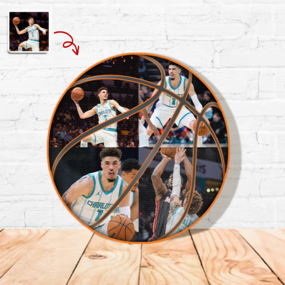 The Photo Collage And Basketball Wood Frame For Sport Lover LM32 897167