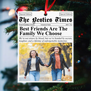 Custom Photo The Bestie Times Friendship Gifts Newspaper Acrylic Ornament HO82 N304 893316