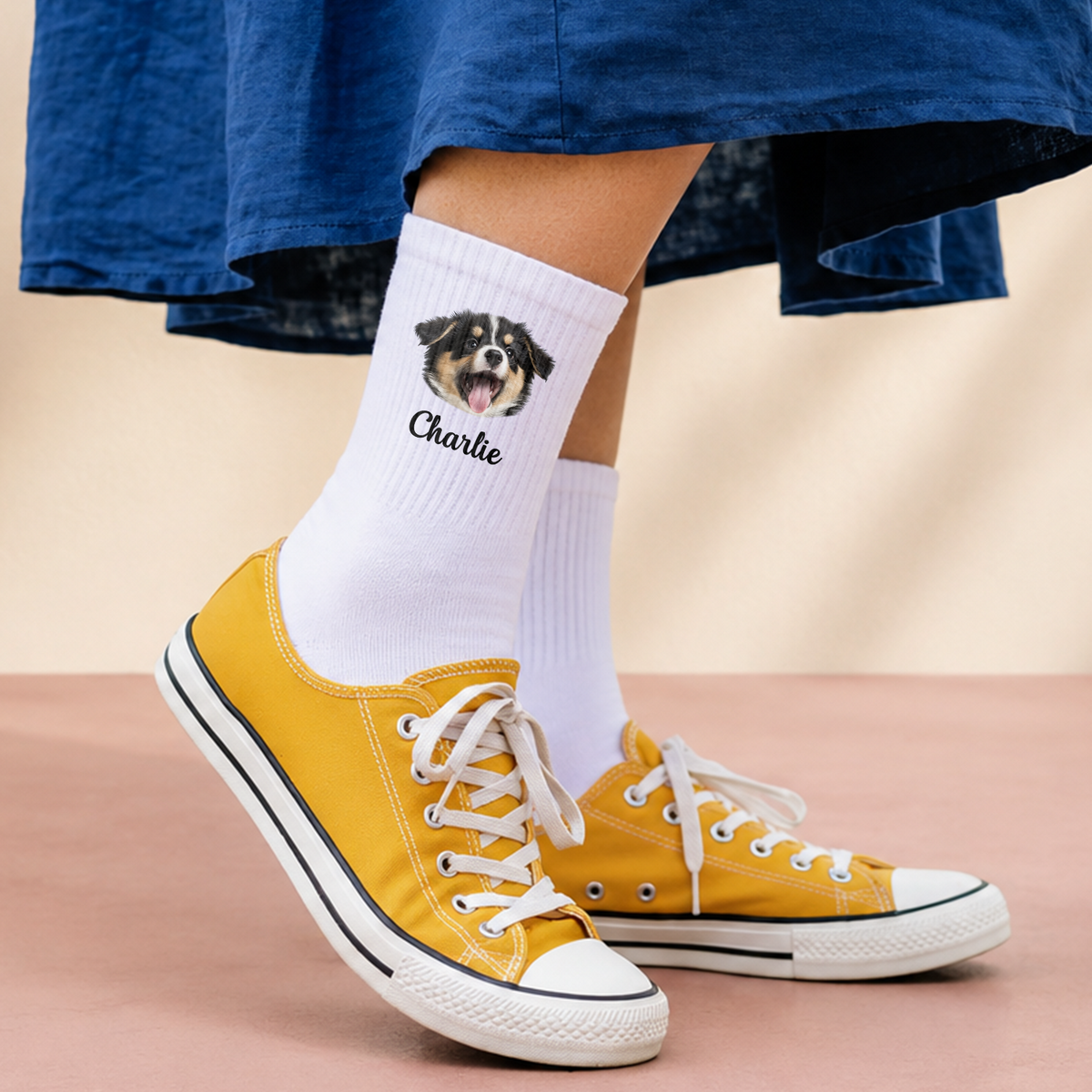 Custom Photo And Name Printed Socks For Pet Lovers TH10 170861