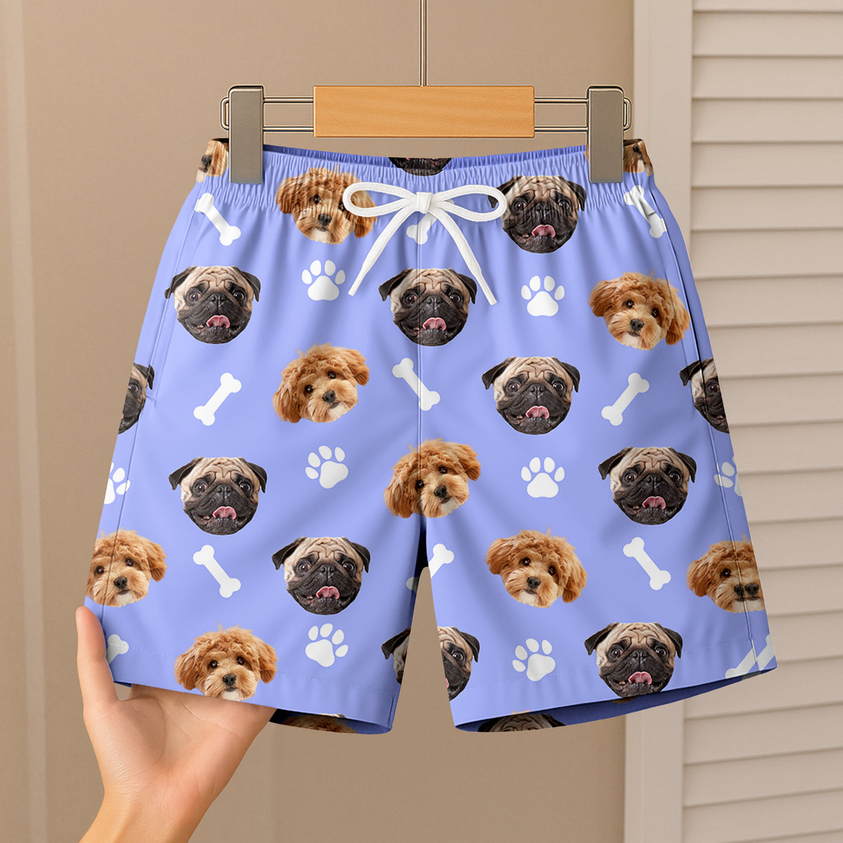 Custom Photo Face Dog With Bone Beach Short For Kid Summer Gift TH10 894101