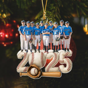Custom Photo Baseball Team Christmas Acrylic Ornament HA75 897930