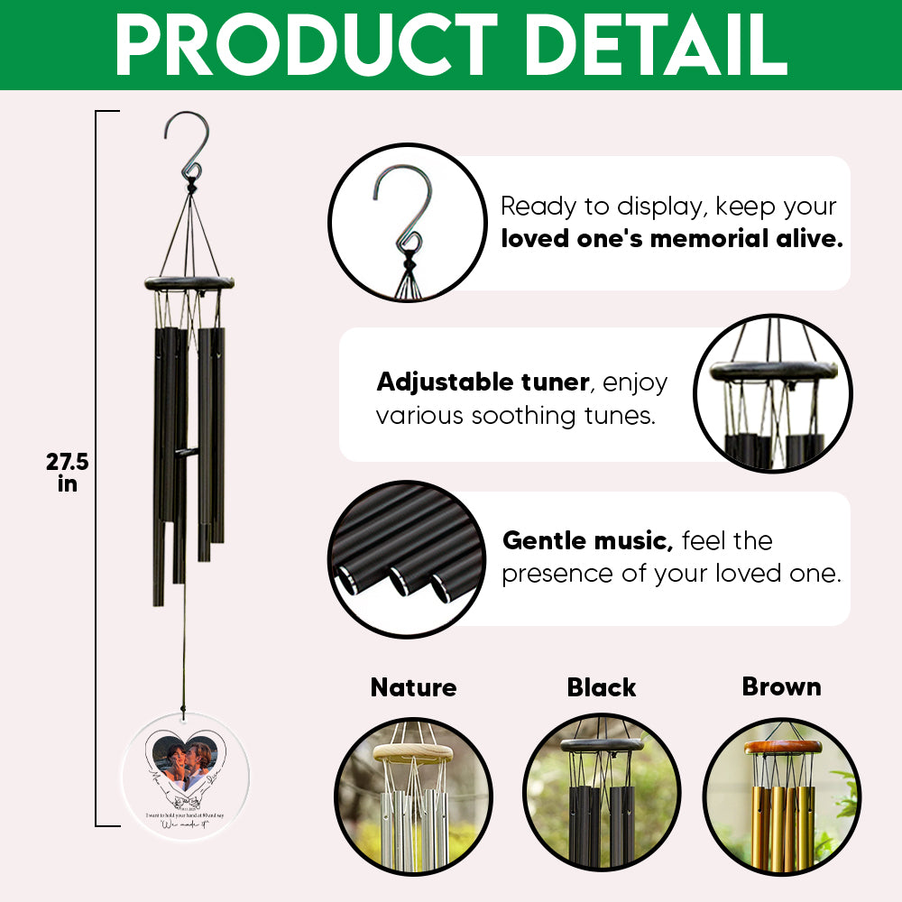 Custom Photo I Want To Hold Your Hand Couple Acrylic Wind Chimes TH10 898477