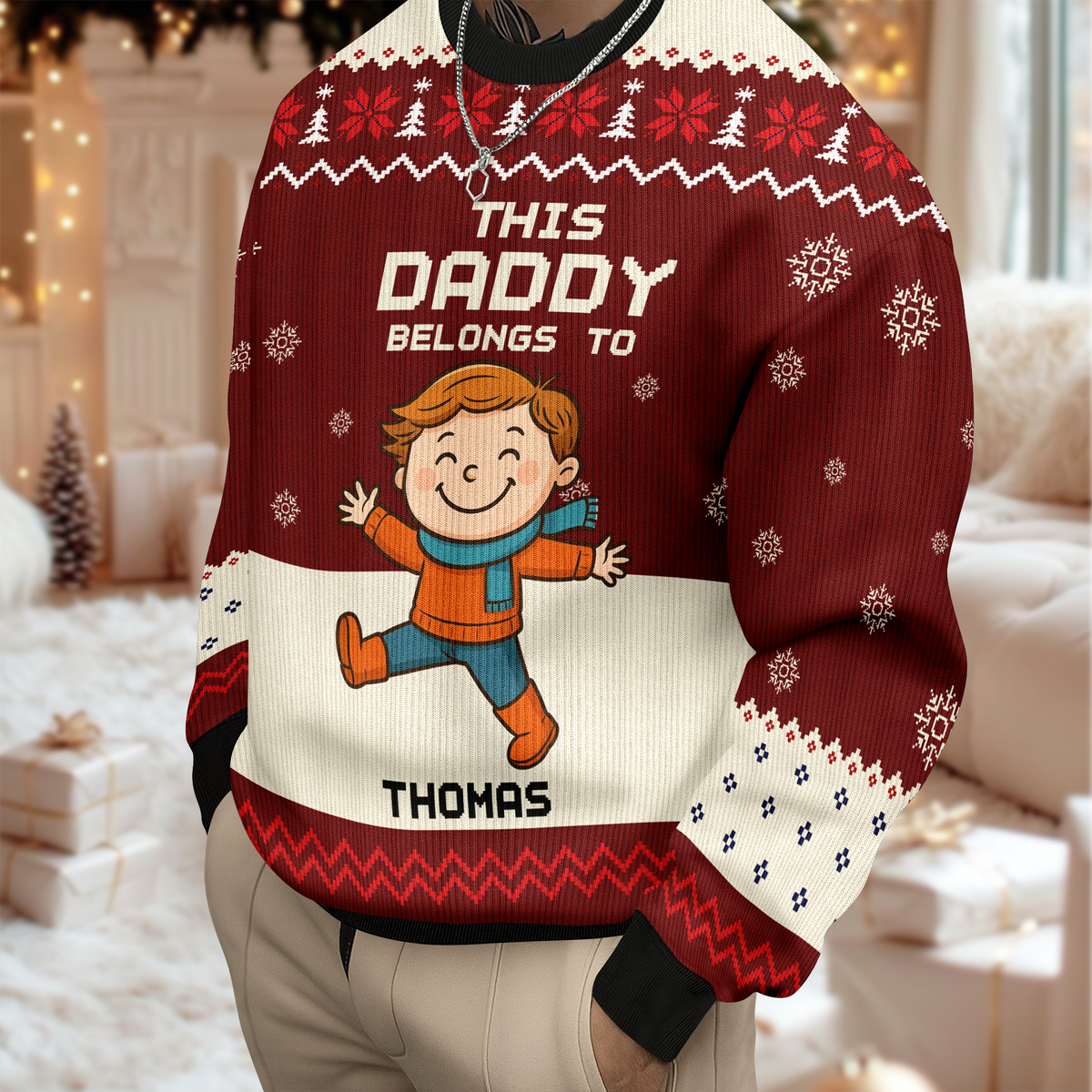 Personalized This Mommy Belongs To Ugly Sweater HA75 897814