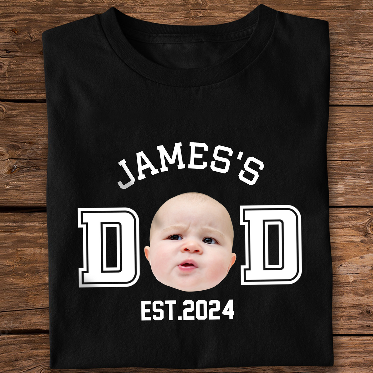Custom Kid Photo Dad Mom EST Dark Shirt Family Gift CH07 895994