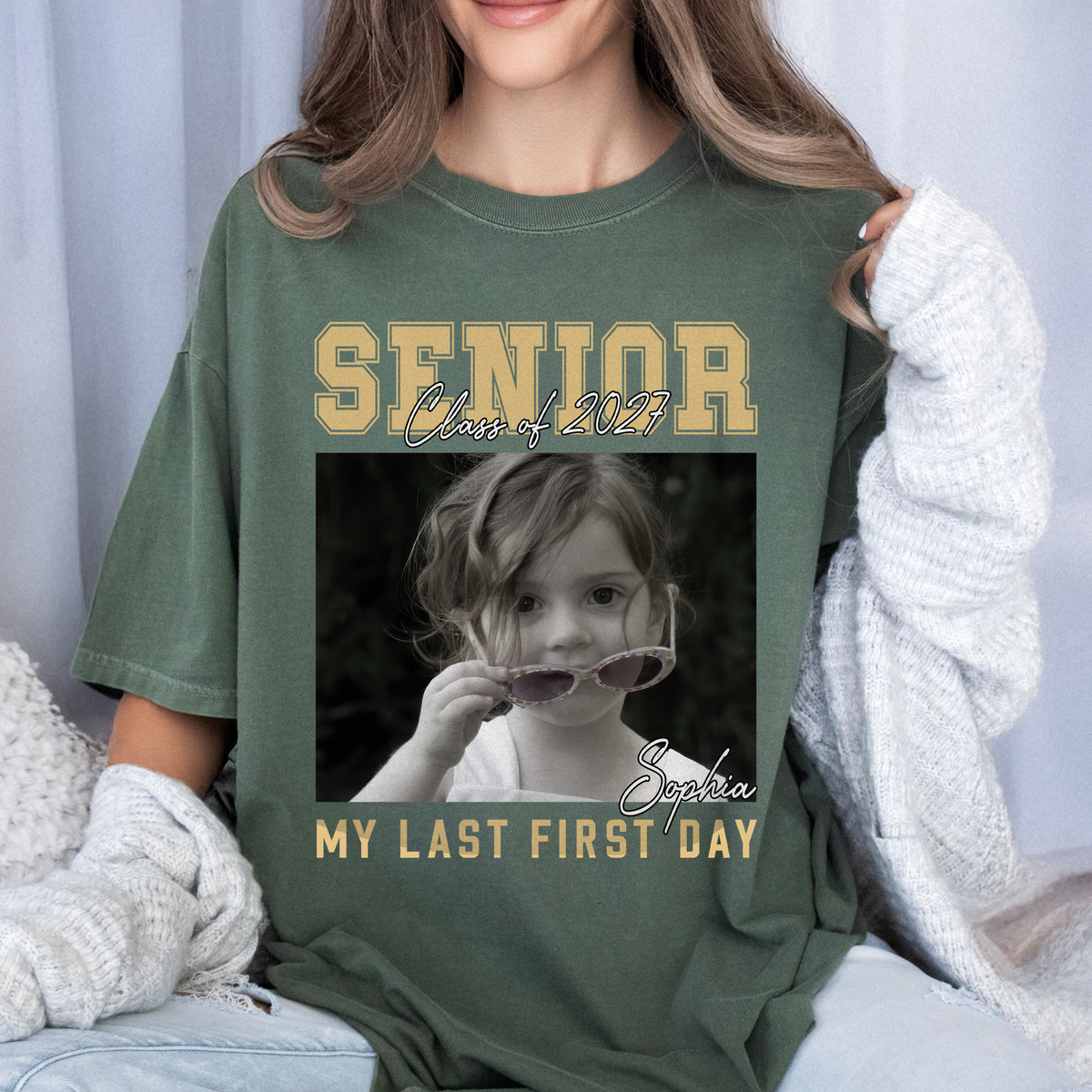 Custom Photo Senior 2027 My Last First Day Comfort Shirt CH07 180306
